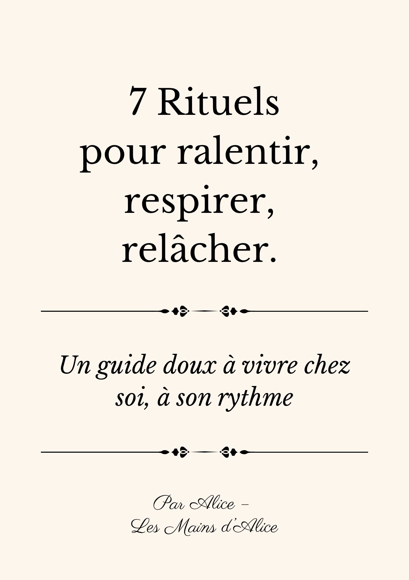 Couverture 7 rituels pour ralentir, respirer, relâcher